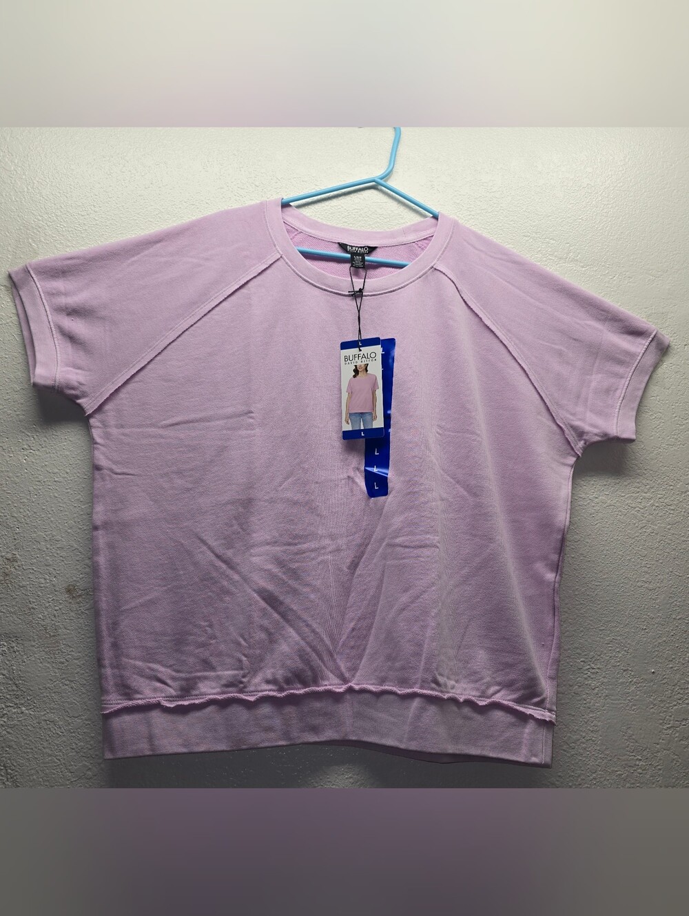 Buffalo David Bitton Light Pink Short Sleeve Raglan Sweatshirt